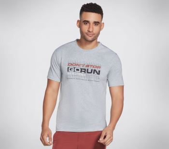 Skechers T Paita Osta - Skechers Apparel Don't Stop Go Run Tee Harmaat  Miesten